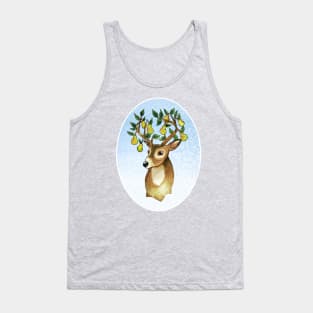 Deer Snowy Pear Antlers Tank Top